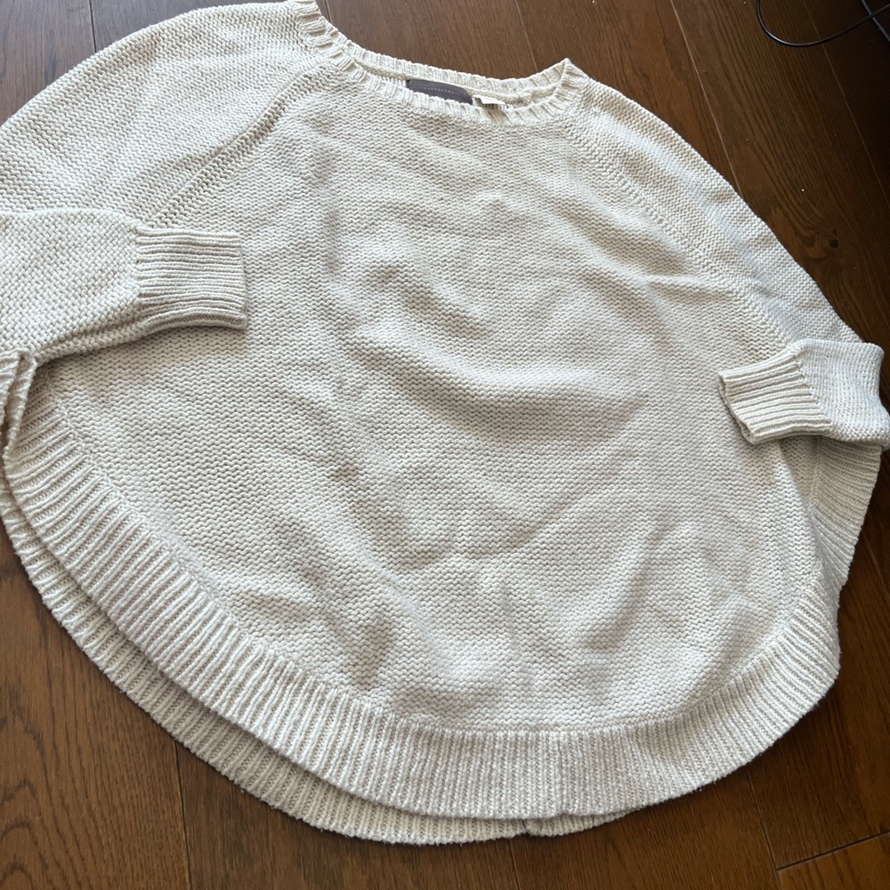 Anthropologie Cream Poncho Sweater S
